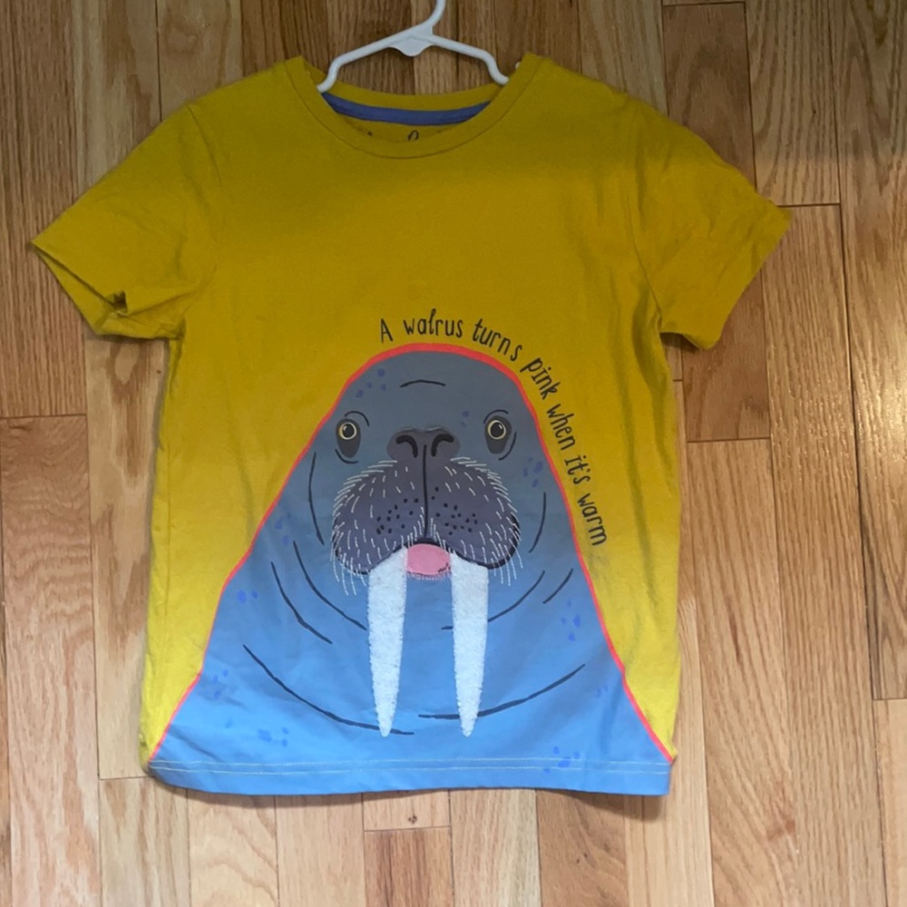Mini Boden boy yellow shirt size 7-8 GUC